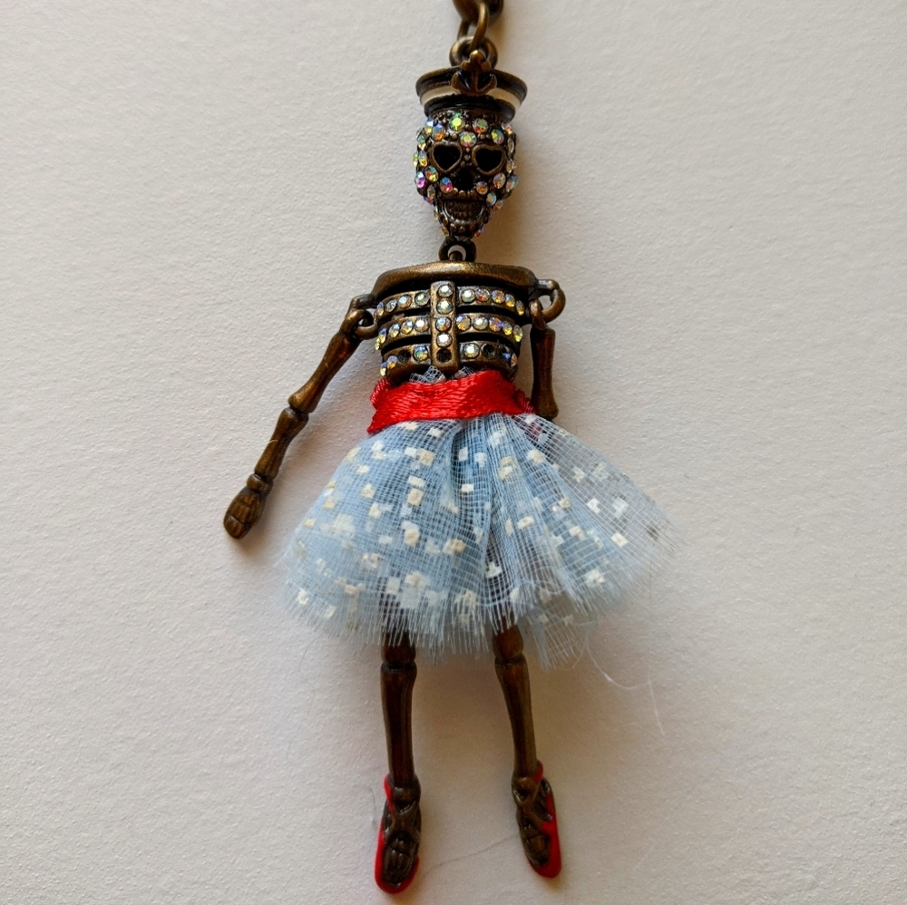 Betsey Johnson Ballerina Skeleton Necklace